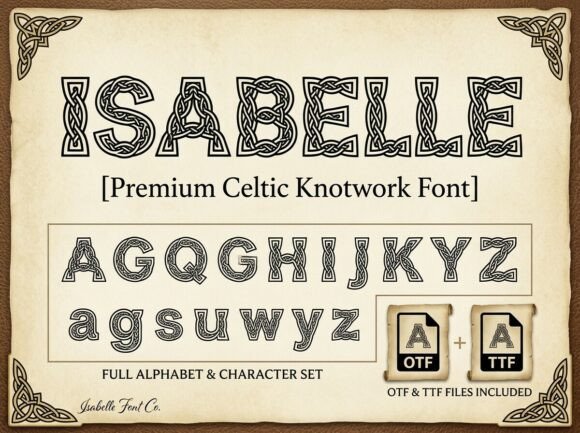 Isabelle: Premium Celtic Knotwork Font for Legendary Identity
